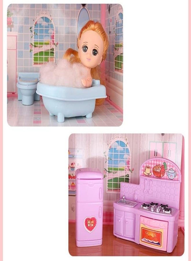 Bhavenu Dollhouse for Girl 4-Story 11 Rooms Huge Princess Girls Dream House Kit with 2 Dolls and Dollhouse Furnitures, DIY Play House for Girls Ages 3 4 5 6 7 8 9 10+ Multicolor - Image 5
